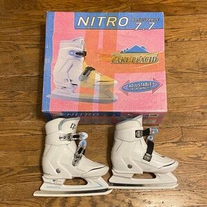 Lake Placid Kids Adjustable Ice Skates - White Model LP101G Size Small 12-1